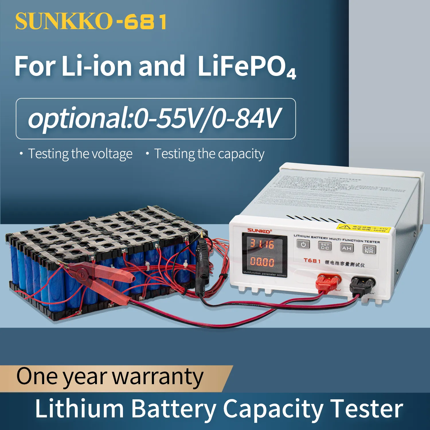 SUNKKO BATTERY CAPACITY TESTER T-681 84V - Image 4